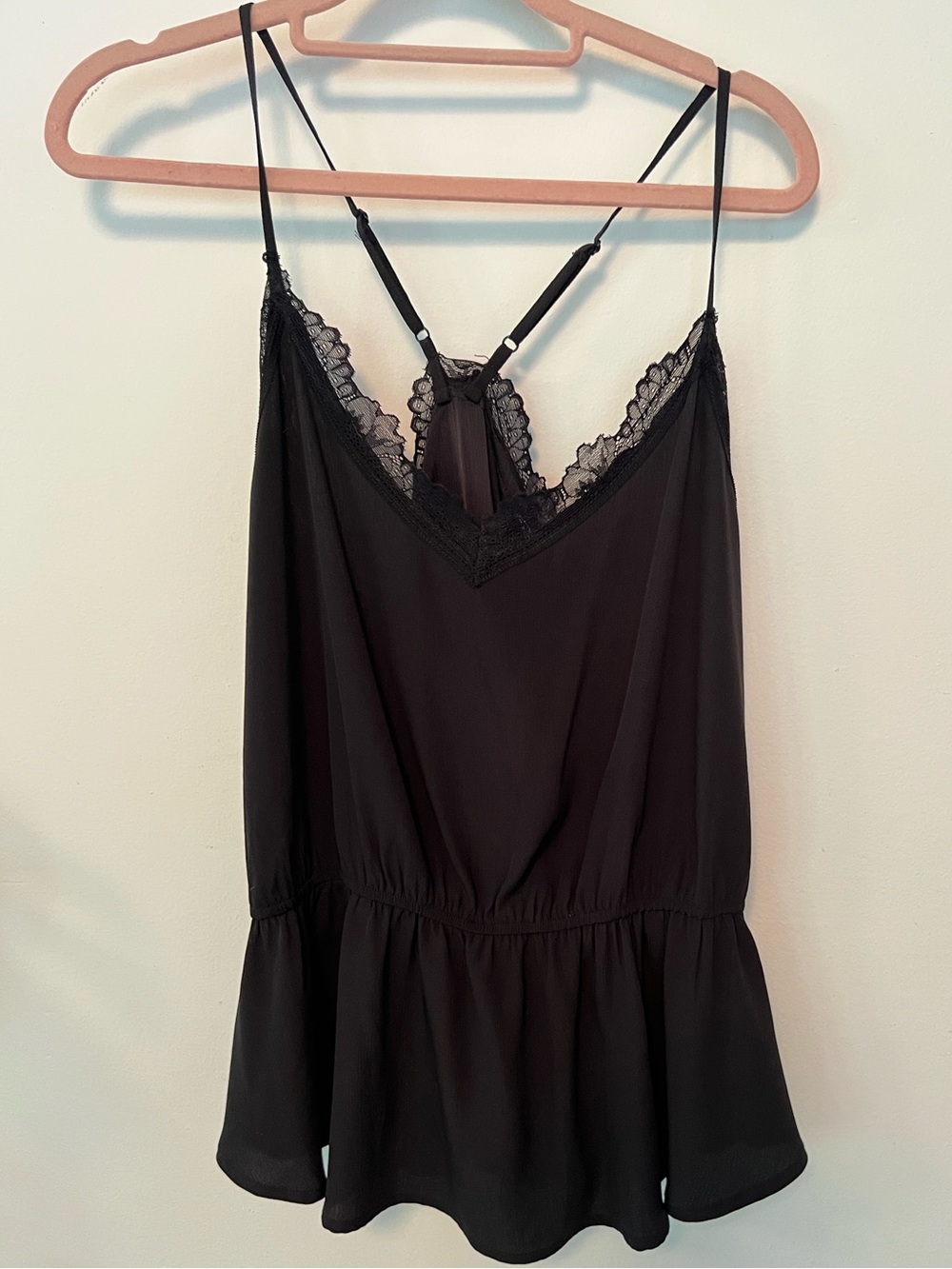 Black Lace-Trim Camisole Peplum Top - Women's Camisole